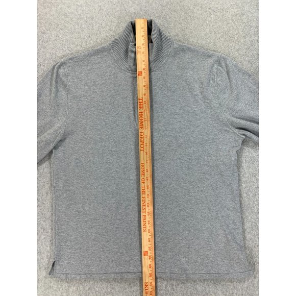 The North Face Cotton/Wool‎ Quarter Zip Pullover Sweater (Men's Large) Gray - Picture 10 of 13